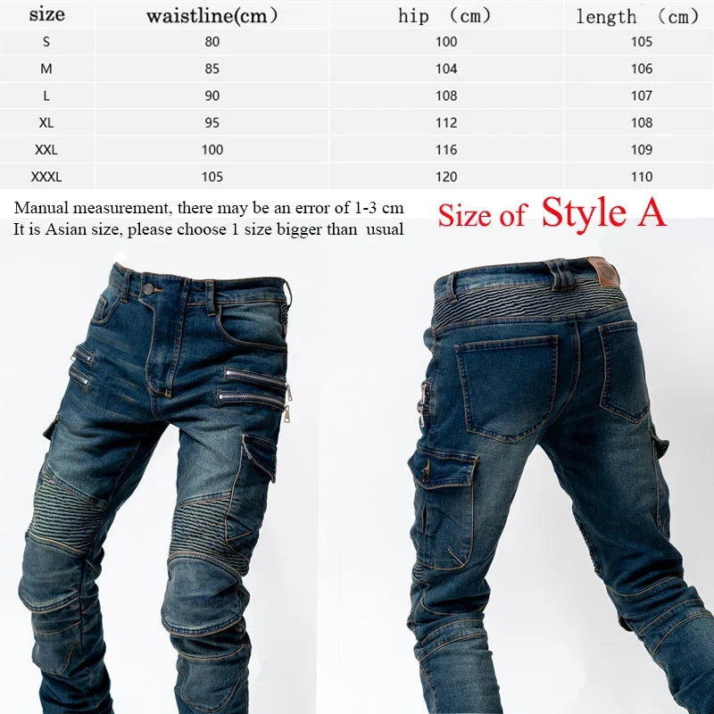New Autumn Men Pants Casual Tactical Jeans Male Multiple Pockets Cargo Pant Casual Straight Dimem Jeans Trousers Plus Size S-4Xl