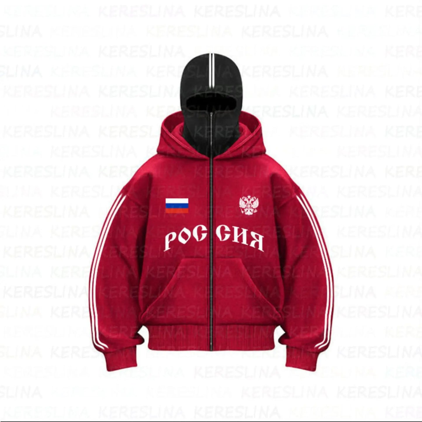 Ninja jacket 2025 new model hot sale upper and lower double-head zipper POG GHB print niche design new model