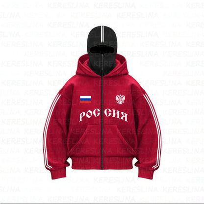 Ninja jacket 2025 new model hot sale upper and lower double-head zipper POG GHB print niche design new model