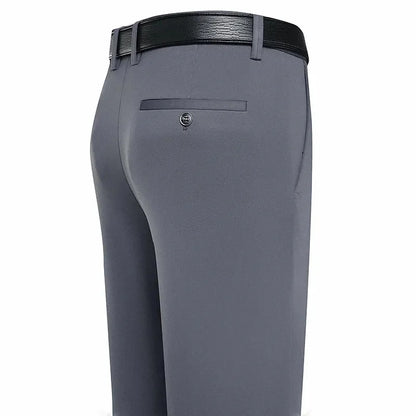 Men's Summer Thin Business Casual Pants Classic Elastic Dress Pants Soft Comfortable Loose Straight Brand Men's Pants