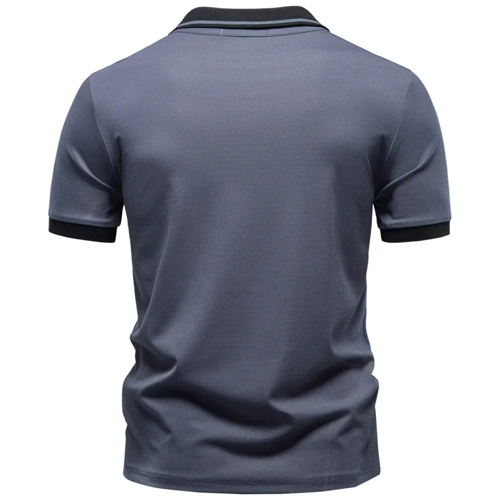 Men's Slim Fit Short Sleeve Polo Shirt Solid Color Lightweight Breathable Fashion Summer Polo Shirts for Men