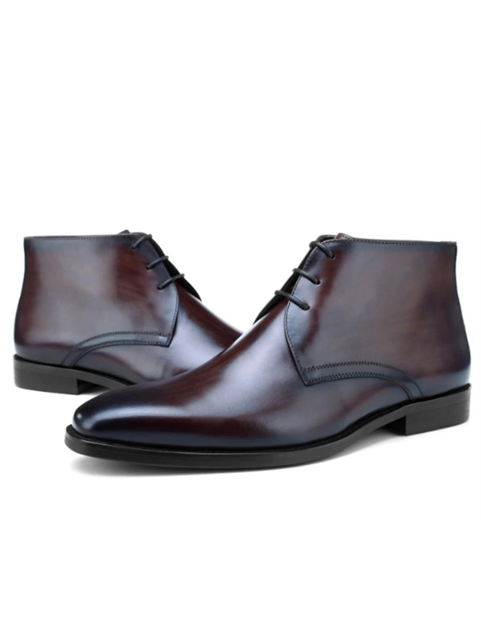 Calf Leather Men's Western Ankle Boots - Comfortable in Stock Chelsea Riding Boots for Men