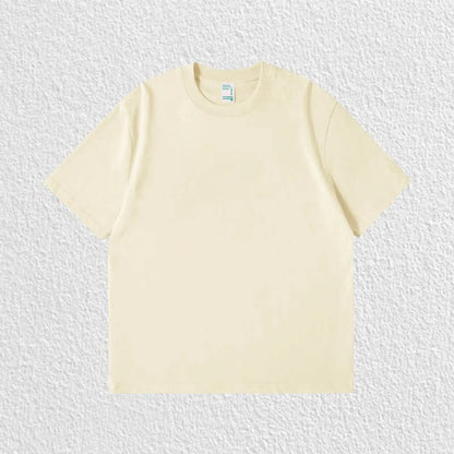Pure White 260g Heavy T-shirt Men's Summer Pure Cotton Short-sleeved New Men's and Women's Streetwear
