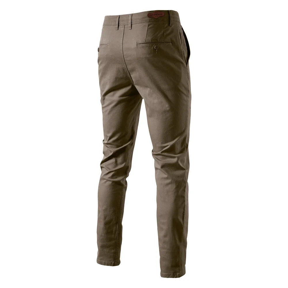 Casual Cotton Men Trousers Solid Color Slim Fit Men's Pants New Spring Autumn High Quality Classic Business Pants Men