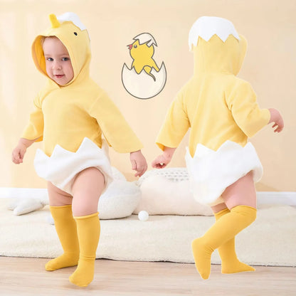 Little Chicken from Shell Newborn Hatching Chick Costume for Baby Girls Boys 6-12M 12-24M Hoodie Romper Easter Clothes