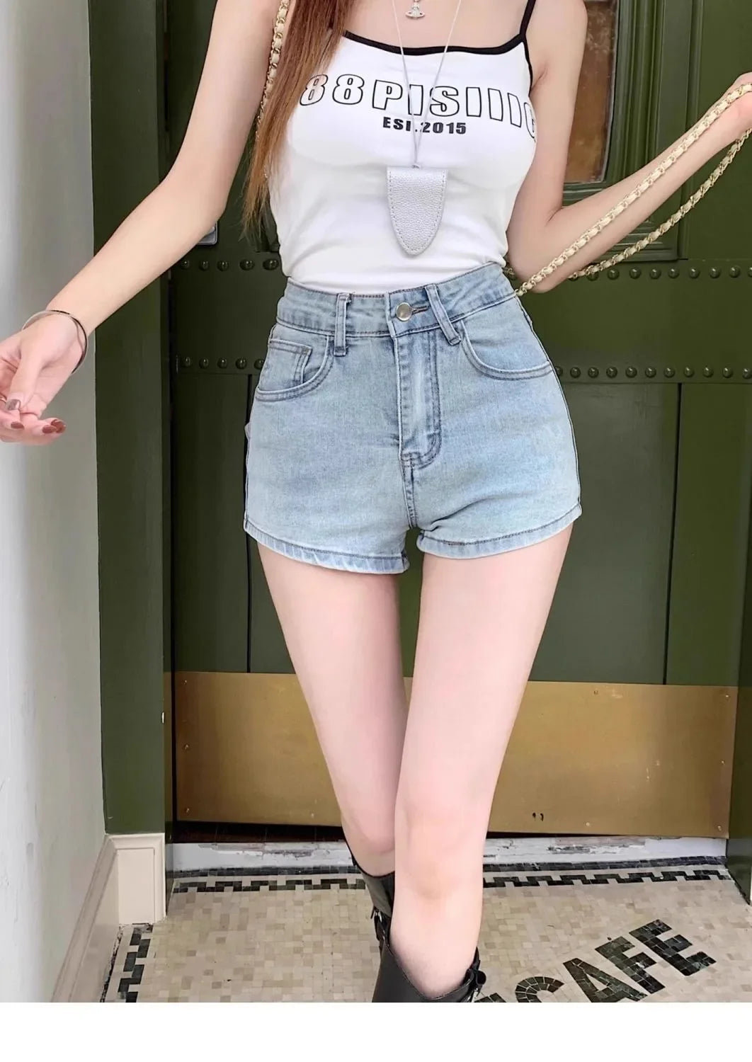 Women's Sexy Denim Shorts  Y2K Petite High Waisted Hip Lifting Shorts with Personality 3D Bow Detail Slim Summer Hot Pants