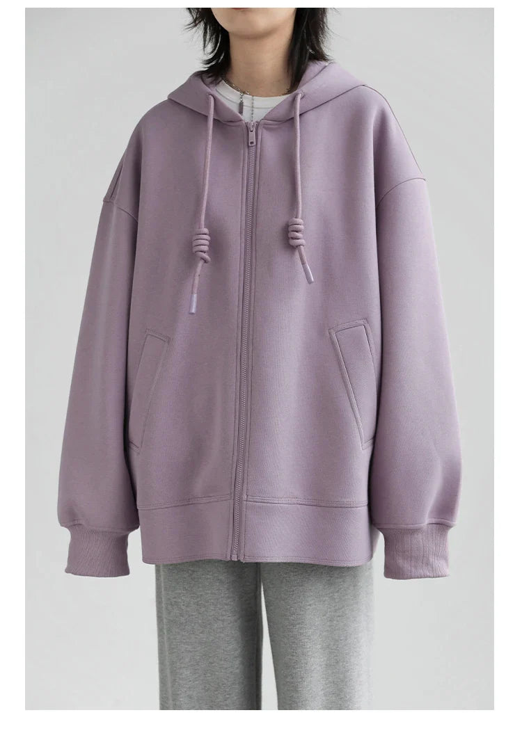 Women Sweatshirts Hoodies Solid Loose Casual Hooded Female Tops Lady Coat Medium Length Overcoat Spring Autumn 2025
