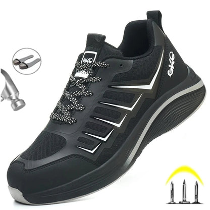 New Lightweight and Breathable Labor Protection Shoes for Men and Women Anti Smashing and Anti Piercing Steel Toe Safety Shoes