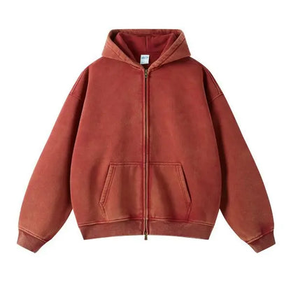 High Quality Luxury Apparel Street Wear Wholesale Euro US Size Spring Autum Full Up Zipper Washed Batik Dye Hoodie
