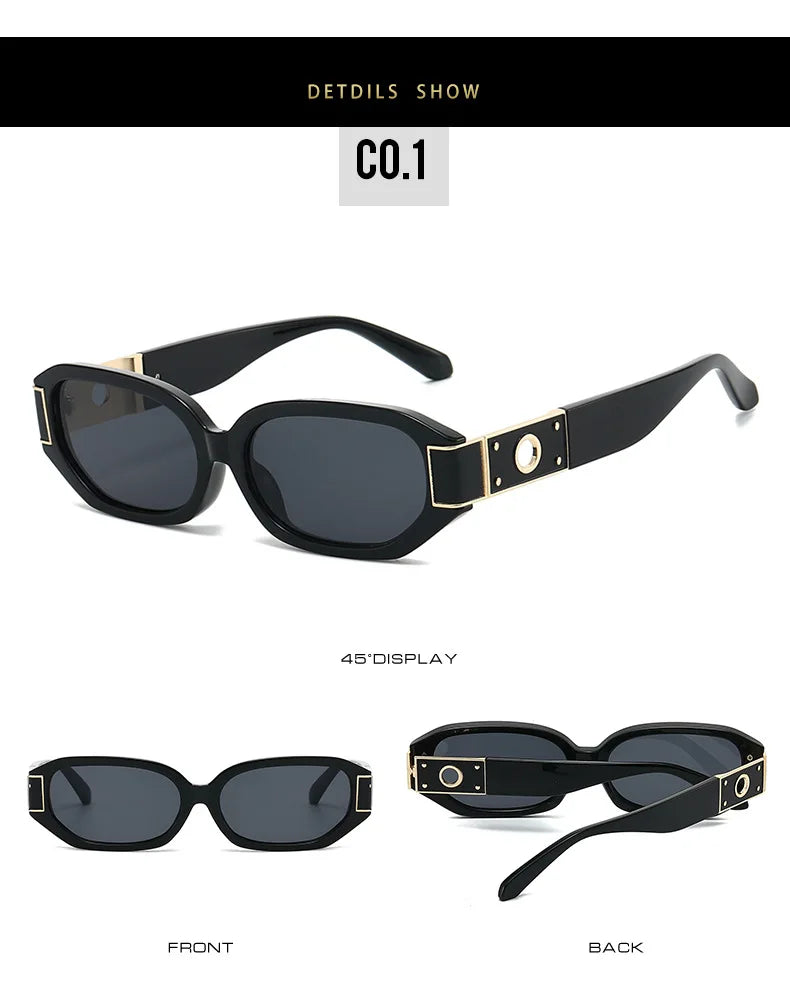 European American Polygon Small Sunglasses UV Protection Sun Glasses Multi Color Lens Women Street Fashion Outdoor Beach Shades