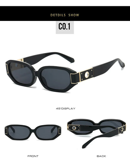European American Polygon Small Sunglasses UV Protection Sun Glasses Multi Color Lens Women Street Fashion Outdoor Beach Shades
