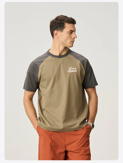 2026 Summer New 240gsm Cool  Feeling Sorona Fabric T-shirts Men Oversize Raglan Sleeve Athletic Sports Gym Workout Tops