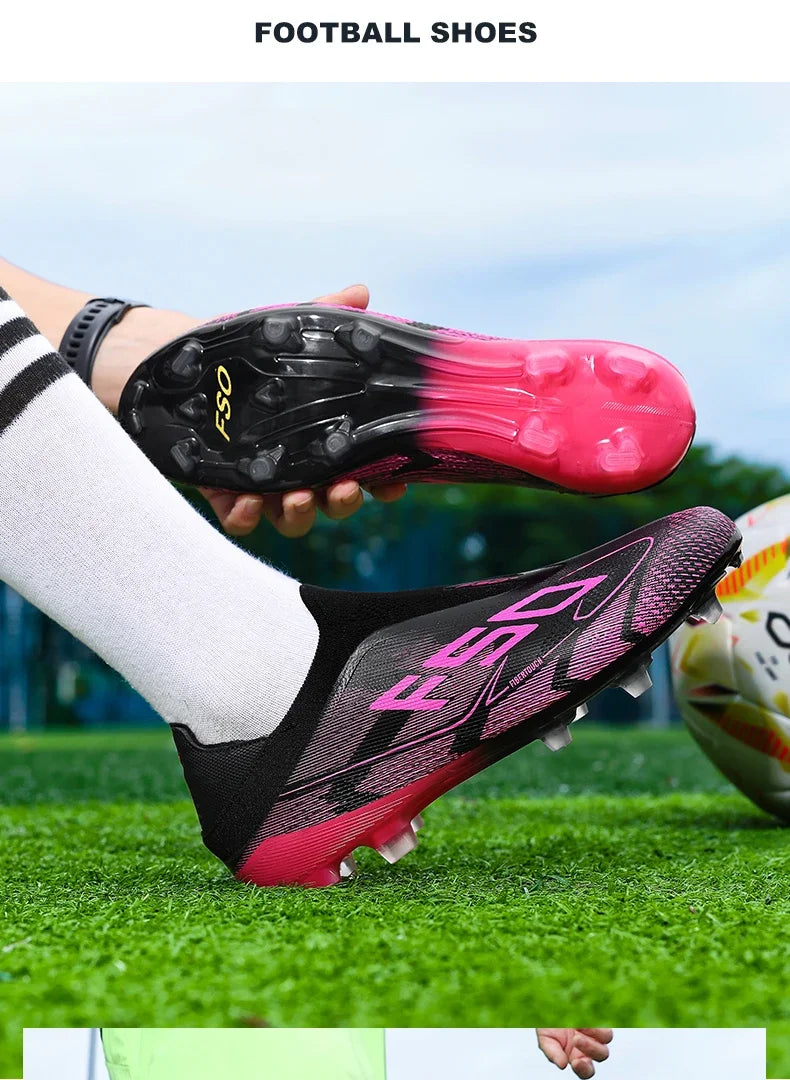 New Men Football Boots Non-Slip Boys Cleats Hot-selling Soccer Shoes Grass Outdoor Match Sneakers High-quality High-top Light