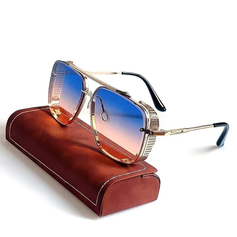 Vintage Steampunk Sunglasses Men Punk Oversized  Sunglasses Women Trendy Retro Square Gafas De Sol Hombre Lunette Soleil Femme