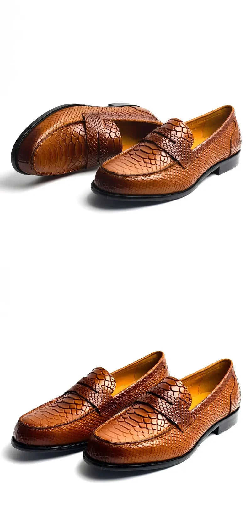 Men Loafers Slip-On Shoes Genuine Crocodile Print Leather Handmade Business Casual Driving Footwear Comfortable Loafers for Men
