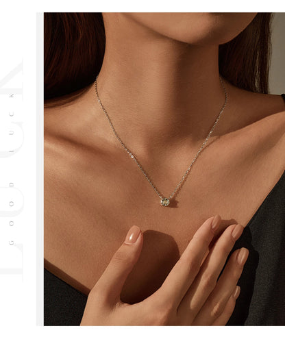 925 Sterling Silver Pendant Necklace Dazzling Light Yellow Rose Cut Zirconia Necklaces For Women Fine Jewelry
