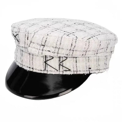 New Winter Women Hats Newsboy Caps Flat letter Militray Caps British Vintage Visor cap