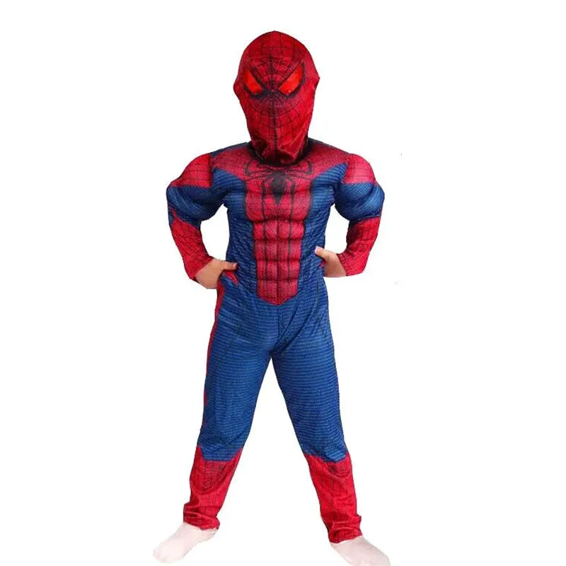 Children's Spider Cosplay Costume Movie Superhero Muscle Mask Suit School Festival Performance Outfit Halloween Party Gift