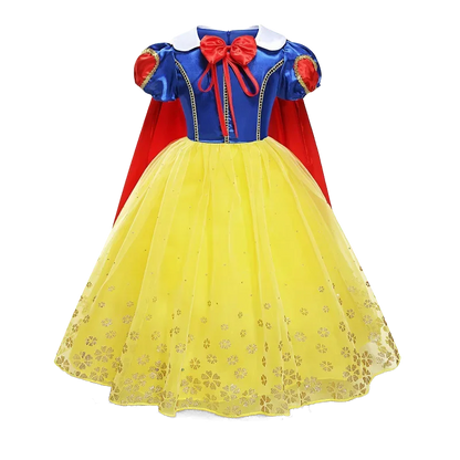 Kids Princess Cosplay Costume Girl Snow Queen Dress Halloween Carnival Clothes Cute Cosplay Evening Party Clothing for 2-10 Year