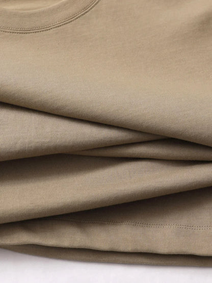 11.29oz 320Grams Heavy Cotton Weight Oversized Loose Men T-shirt Solid Color Drop Shoulder Short Sleeve High Quality