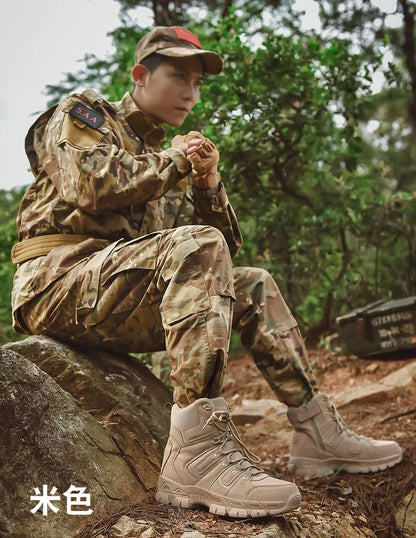 Men Hunting Hiking Shoes Brand Tactical Boots Waterproof Lace Up Desert Unisex Size Plus Army Boots Motorcycle Climbing Shoes