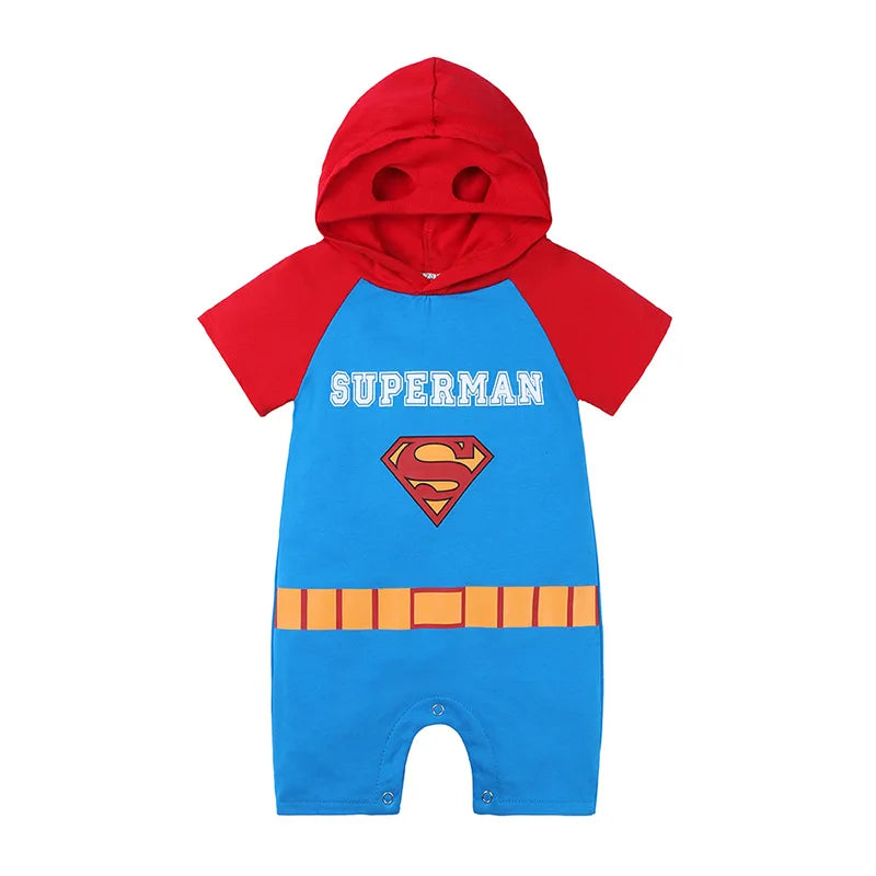Spider Man Batman Captain Baby Rompers Newborn Baby Kawaii Cute Anime Cartoon Cosplay Costume Jumpsuit Cotton Clothes Kid Gift