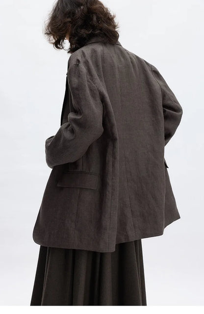Simple and Understated~ One-Button Women's Blazer, Thin Spring/Summer Suit, New Casual Commuter Jacket, Loose Fit