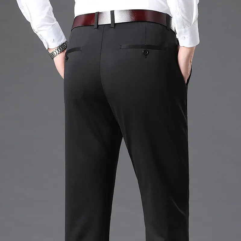 Fashion Men Business Suit Pants Korean Spring Summer Streetwear Male Clothes New Office Casual Solid Loose Straight Trousers 40