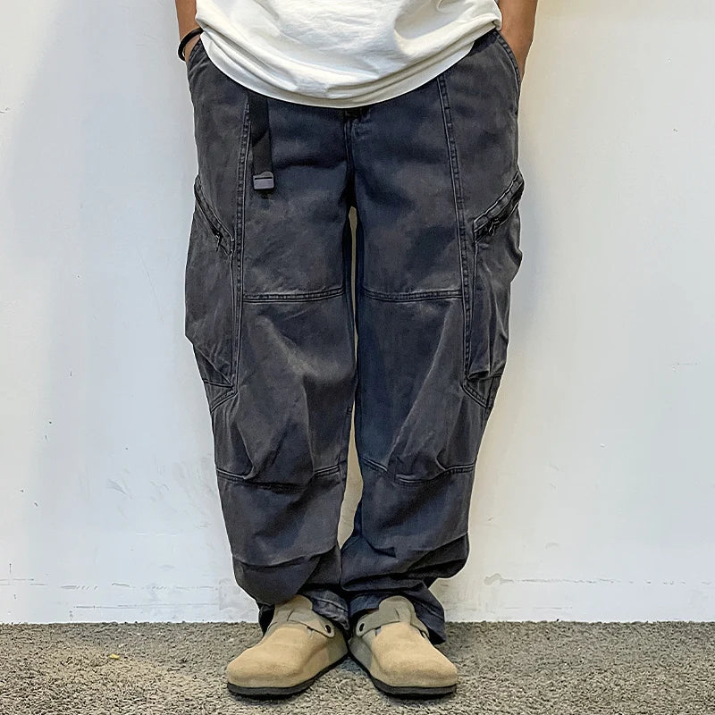 American Streetwear Army Green Cargo Pants For Men High Quality Hip Hop Skateboard Baggy Pants Korean Fashion Trousers Male
