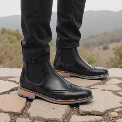 Size 7-13 Brogue Chelsea Men Boots Classical American Style Leather Boots
