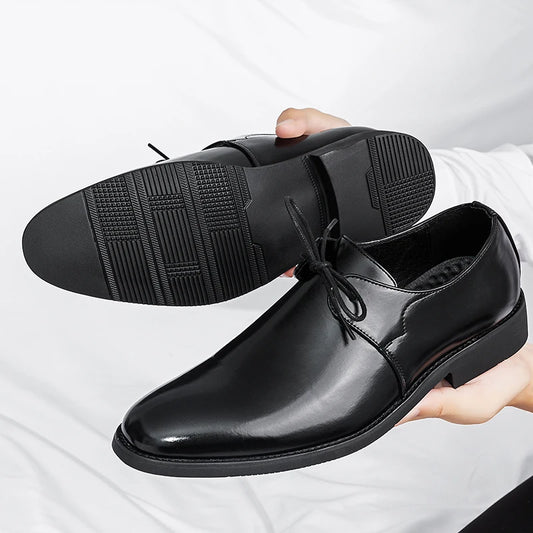 New Men's Solid-Color Belt Casual Shoe Are Comfortable And Classic Business Office Fair Dress Shoe Are Fashionable Wedding Shoes