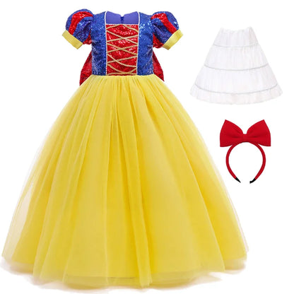 Girl Snow White Fancy Dress Kids Carnival Christmas Party Princess Costume Children Birthday Performance Clothes