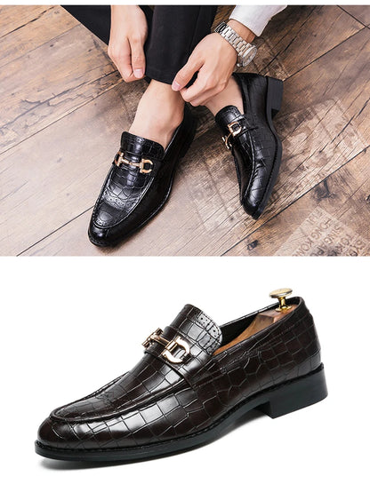 High Quality Casual Business Leather Shoes For Men Classic Social Leather Shoes Men Party Formal Loafers Men Dress Shoes Retro