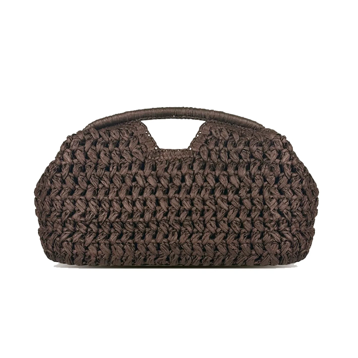 Seaside vacation style grass woven bag, spring and summer new style, European and American high-end feeling, hand-held gold clip