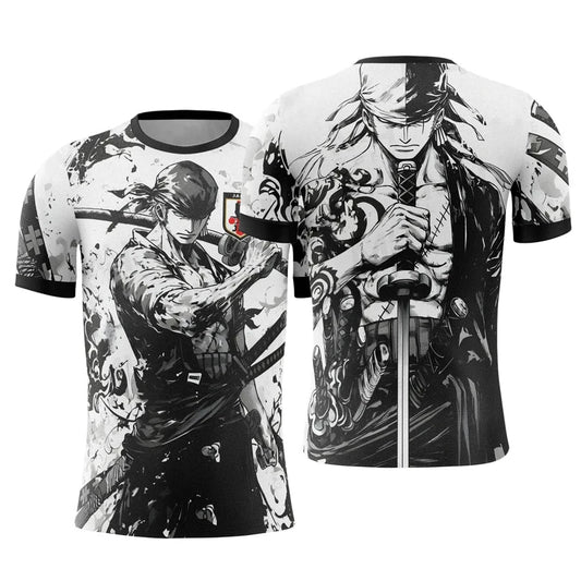 One Piece Roronoa Zoro Japan Soccer Anime Allover Print Adult Kids Athleisure T-Shirt Summer Quick-dry Soft Lightweight
