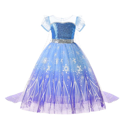 Elsa Anna Kid Princess Girls Dress Rapunzal  Kids Cosplay Halloween Vestidos Children Costume Birthday Party Dress