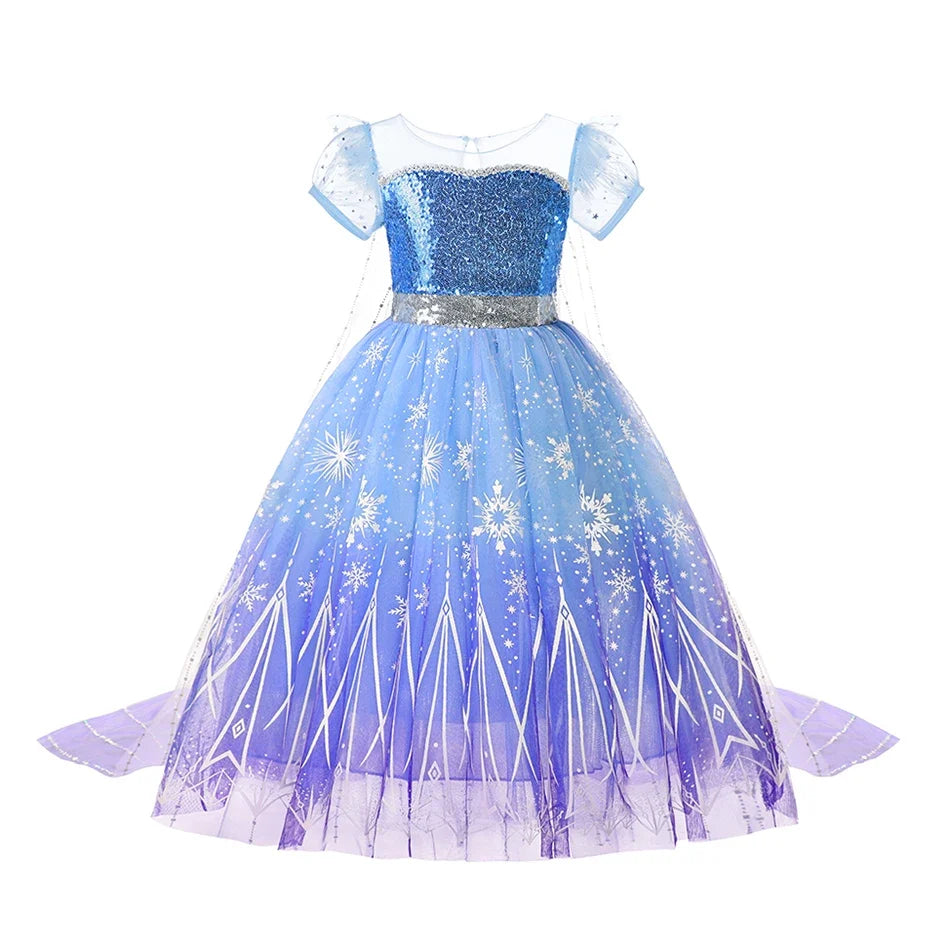 Children Costume Girl Dress Halloween Princess Cosplay Party Rapunzal Anna Elsa Birthday Clothes