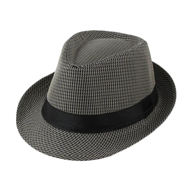 Summer Fedoras for Men Middle old aged Cap Linen Panama Solid  Jazz Hat Cowboy  Men's Women's  British Party Sun Hat