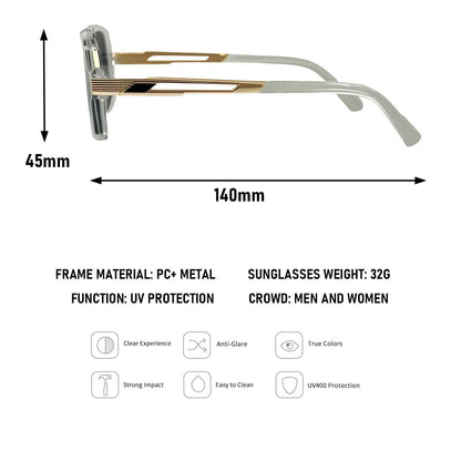 2026 Square Sunglasses For Men Vintage Retro Sunglass Women Trendy UV400 Protection Luxury Fashion Glasses Gafas De Sol Hombre