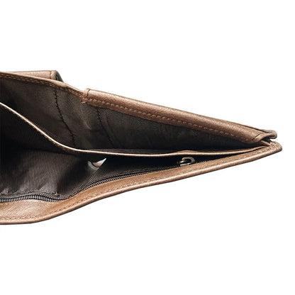 Multi-Functional First Layer Cowhide Men's Wallet Retro Horizontal Zipper Change Credit Card Position Men's Real-Leather Bag