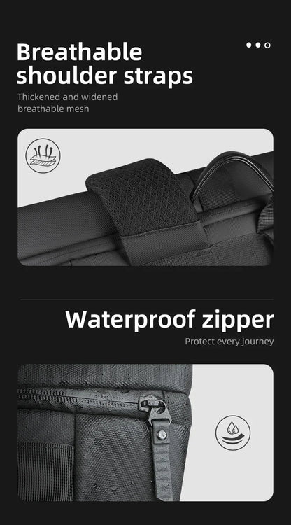 Waterproof Roll-Top Backpack for Men Large Capacity Expandable 17 Inch Laptop Bag Leisure Travel Backpack Hiking Camping Bags