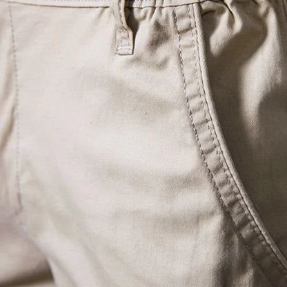 2026 New Summer 100% Cotton Solid Shorts Men High Quality Casual Business Social Elastic Waist Men Shorts 10 Colors Beach Shorts