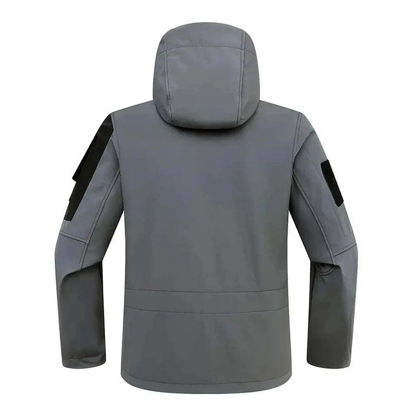 Men Lurker Shark Skin Soft Shell Tactical Jacket Waterproof Fleece Hooded Coat Hunt Clothes Outdoor New Solid Pocket Jacket Men