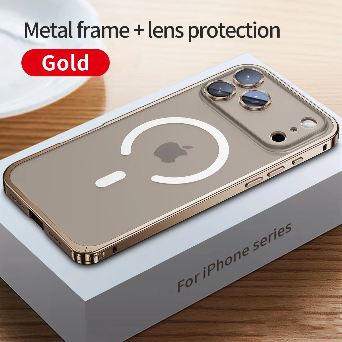 Aluminum Metal Case For iPhone 17 ProMax 16 15 14 13 12 Pro Max Plus with Magsafe Magnetic Charging Lens Glass Protector