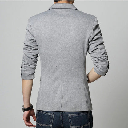 Autumn Brand Men Blazers Slim Fit Casual Suit Jacket Sold Color One Button Korean Style Business Wedding Party Blazer