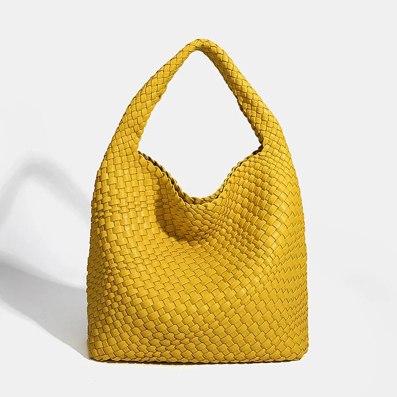 Designer Hand knitting bag PU Large women's Woven tote bag Mistress gift luxury bag original mark bags CasuaL side bag for women