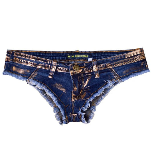 Sexy Stretch Micro Shorts Jeans Women Booty Erotic Night Club Skinny Super Mini Denim Trousers Twerking Outfits Summer Clubwear