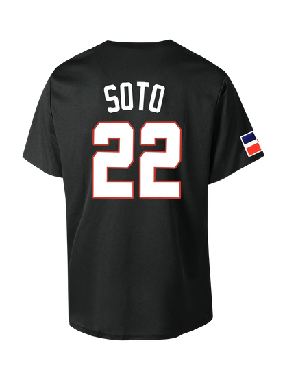 Men's 22 Dominicana Baseball Jerseys 90s Hip Hop Button Down Baseball Shirts for Party Stitched