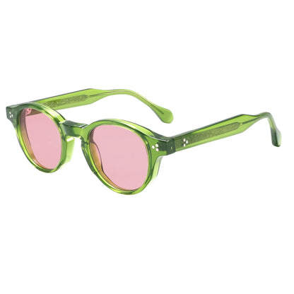 Vintage Tortoiseshell Acetate Sunglasses Men Women Retro Round Frame UV400 Protection Classic Rivet Design Sun Glasses