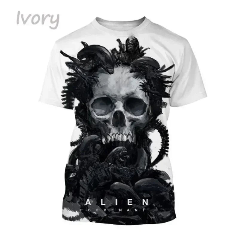 Fashion Men Clothing New Alien Creature 3D Print T-shirt Personalized Casual Oversized T Shirt Harajuku Street Unisex Tops Tees